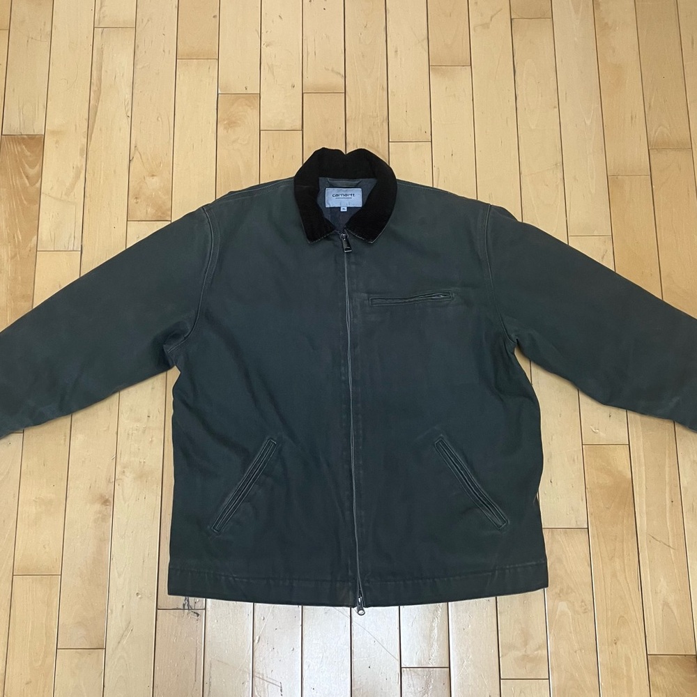 Carhartt WIP Detroit (Winter) Men's Jacket - Dark Green with Black Collar